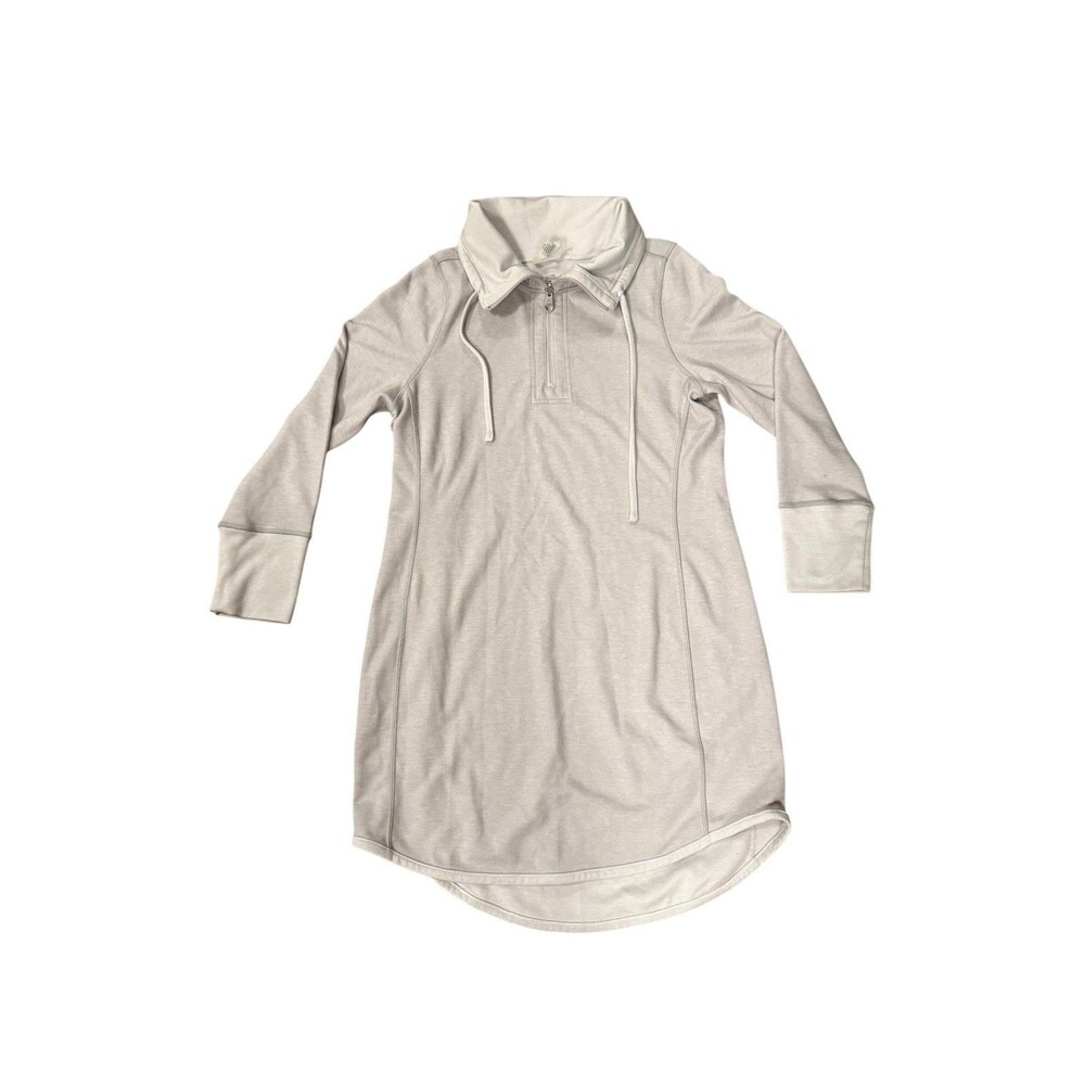 Tommy Bahama Women‎ Reversible Sun Fade Flipside Cowl Dress 1/4 Zip Large Grey